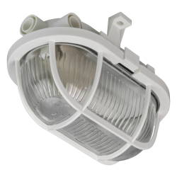 Zidna svjetiljka E27 40W 180x110x125mm IP44 brodska bijela, staklo sa plastičnom mrežom DPM OPR055W