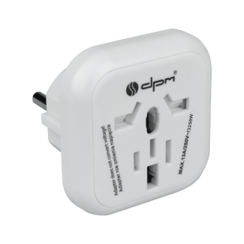Adapter putni EU 110-250V 13A bijeli DPM PF01EU-W