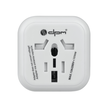 Adapter putni EU 110-250V 13A bijeli DPM PF01EU-W