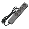 Prenosiva utičnica 4xSchuko sa prekidačem i zaštitom, siva, 3m, kabel 3x1.5mm2 DPM SMP4030G
