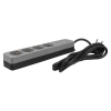 Prenosiva utičnica 4xSchuko sa prekidačem i zaštitom, siva, 3m, kabel 3x1.5mm2 DPM SMP4030G
