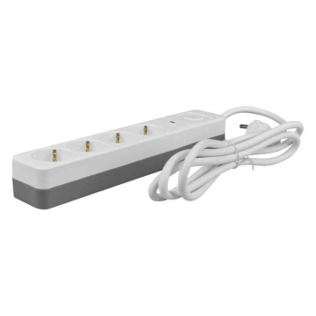 Prenosiva utičnica 4xSchuko sa prekidačem i zaštitom, bijela, 3m, kabel 3x1.5mm2 DPM SMP4030W