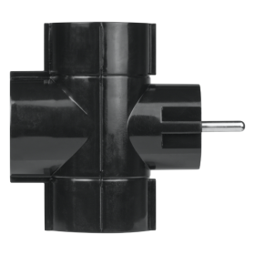 Schuko električni razdjelnik, 3 utičnice crna DPM SP901B