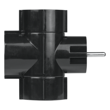 Schuko električni razdjelnik, 3 utičnice crna DPM SP901B