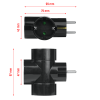 Schuko električni razdjelnik, 3 utičnice crna DPM SP901B