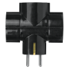 Schuko električni razdjelnik, 3 utičnice crna DPM SP907B Schuko električni razdjelnik, 3 utičnice crna DPM SP907B
