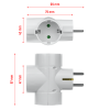 Schuko električni razdjelnik, 3 utičnice bijela DPM SP907W Schuko električni razdjelnik, 3 utičnice bijela DPM SP907W