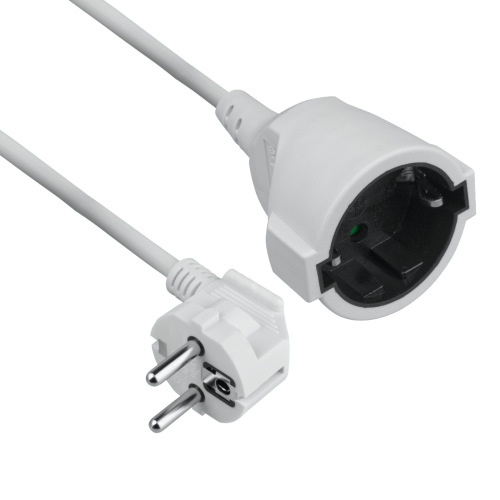 Produžni kabel sa utikačem i natikačem, bijeli, 5 m DPM SPS04