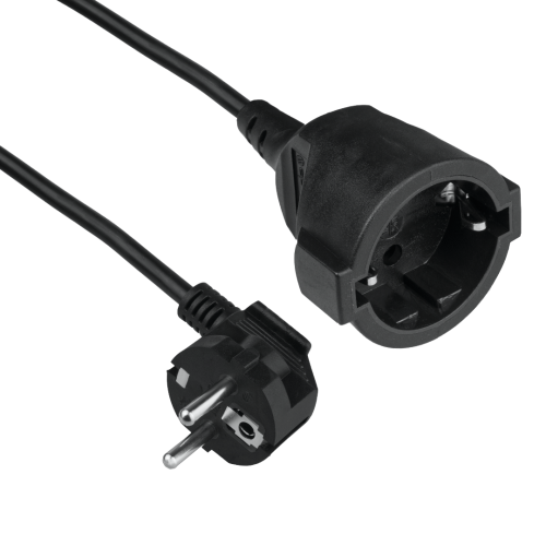 Produžni kabel sa utikačem i natikačem, crni, 5 m DPM SPS04B