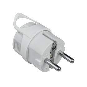 Utikač schuko ravni sa uzemljenjem PVC bijeli 16A 250 DPM WT005W