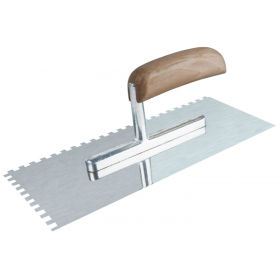 Gleter inox 238x130mm sa drvenom nazubljenom drškom 10mm VPTF6334