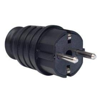 Dvopolni utikač sa PVC plaštom CEE7 2P+E 16A 250V crni 214,2