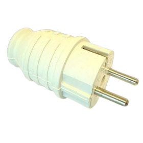 Dvopolni utikač sa PVC plaštom CEE7 2P+E 16A 250V bijeli 214B.2