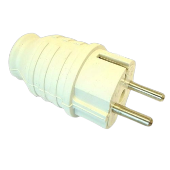 Dvopolni utikač sa PVC plaštom CEE7 2P+E 16A 250V bijeli 214B.2