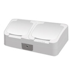 Dupla priključnica PC 16A/250V 2P+E IP44 montaža na zid 4620C.2