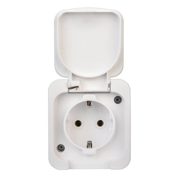 Priključnica PC16A/250V 2P+E IP44 bijela montaža na zid 462C.2