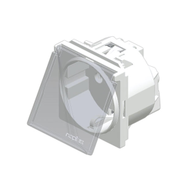 Utičnica schuko +KS 2P+E 16A 250V sa poklopcem i zaštitom od dodira 2M bijela 740601,2