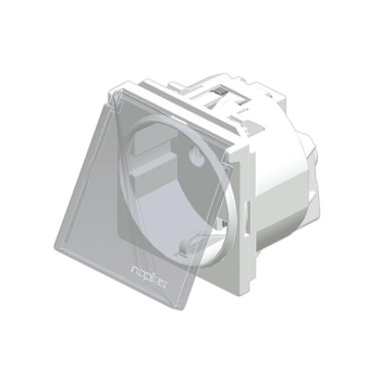 Utičnica schuko +KS 2P+E 16A 250V sa poklopcem i zaštitom od dodira 2M bijela 740601,2