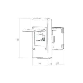 Priključnica ravna RJ45 Cat.6 UTP KS 1M bijela 745101.2