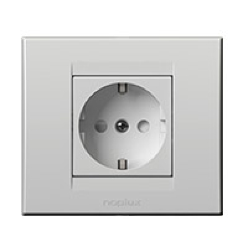 Priključnica dvopolna 2P+E 16A 250V sa plastičnom jezgrom i zaštitom od slučajnog dodira bijela 842011,2