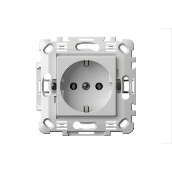 Priključnica dvopolna 2P+E 16A 250V sa plastičnom jezgrom bijela 842101,2