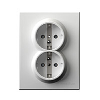 Dupla priključnica dvopolna 2P+E sa plastičnom jezgrom 16A 250V bijela 842511,2
