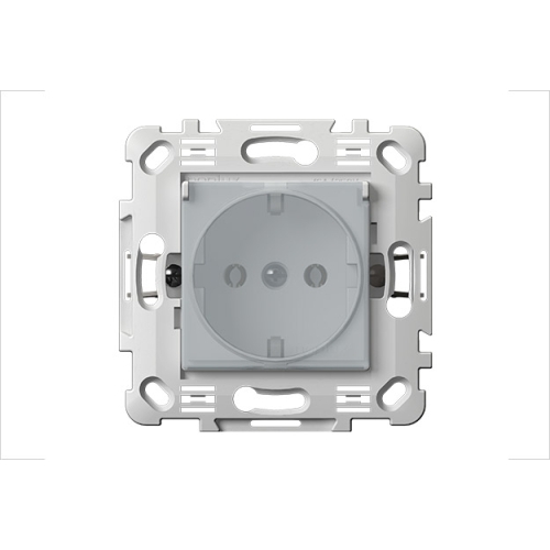Priključnica dvopolna + poklopac 2P+E 16A 250V sa plastičnom jezgrom bijela 842901,2
