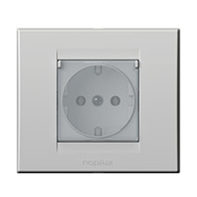 Priključnica dvopolna + poklopac 2P+E 16A 250V sa plastičnom jezgrom bijela 842911,2