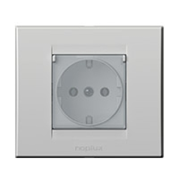 Priključnica dvopolna + poklopac 2P+E 16A 250V sa plastičnom jezgrom bijela 842911,2