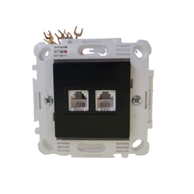 Dupla telefonska priključnica RJ11 6/4 crna 844403C.2 Dupla telefonska priključnica RJ11 6/4 crna 844403C.2