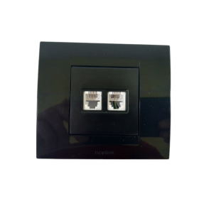 Dupla telefonska priključnica RJ11 6/4 crna 844413C.2 Dupla telefonska priključnica RJ11 6/4 crna 844413C.2