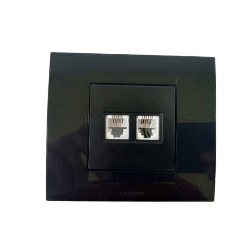 Dupla telefonska priključnica RJ11 6/4 crna 844413C.2 Dupla telefonska priključnica RJ11 6/4 crna 844413C.2