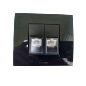 Dupla priključnica RJ45 Cat 6 UTP crna 844613C.2 Dupla priključnica RJ45 Cat 6 UTP crna 844613C.2