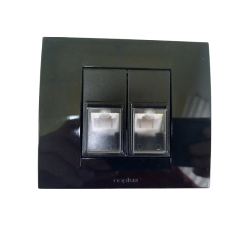 Dupla priključnica RJ45 Cat 6 UTP crna 844613C.2 Dupla priključnica RJ45 Cat 6 UTP crna 844613C.2