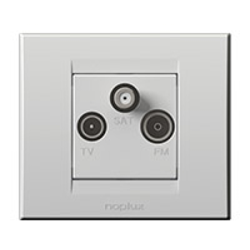 Koaksijalna priključnica TV-FM-SAT 2400MHz završna bijela 848011,2