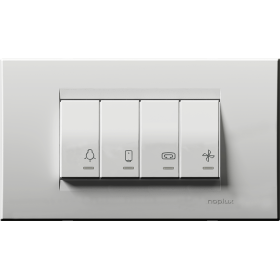Sklopka za kupaonicu sa indikatorom za četiri neovisna kruga 2x10AX/2x16AX 250V (svijetlo, grijalica, bojler, ventilator) univerzalna 4M bijela 900501,2