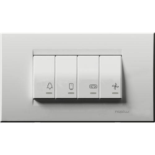 Sklopka za kupaonicu sa indikatorom za četiri neovisna kruga 2x10AX/2x16AX 250V (svijetlo, grijalica, bojler, ventilator) univerzalna 4M bijela 900501,2