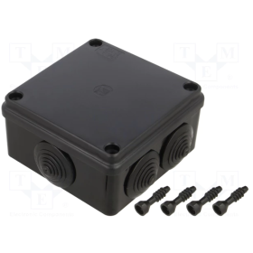 Kutija razvodna nadžbukna 100x100x50mm 6U crna IP65 S-BOX 106C