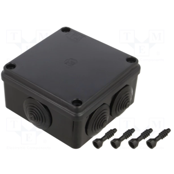 Kutija razvodna nadžbukna 100x100x50mm 6U crna IP65 S-BOX 106C