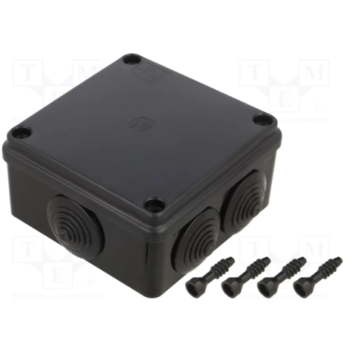 Kutija razvodna nadžbukna 100x100x50mm 6U crna IP65 S-BOX 106C