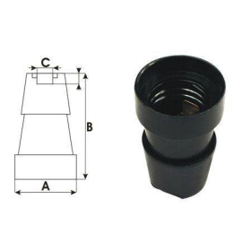Grlo za žarulju E27 bakelit crno 50kom/pak D.3002