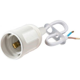 Grlo za žarulju E27 termoplastika bijelo sa žicom 190mm D.3006MA