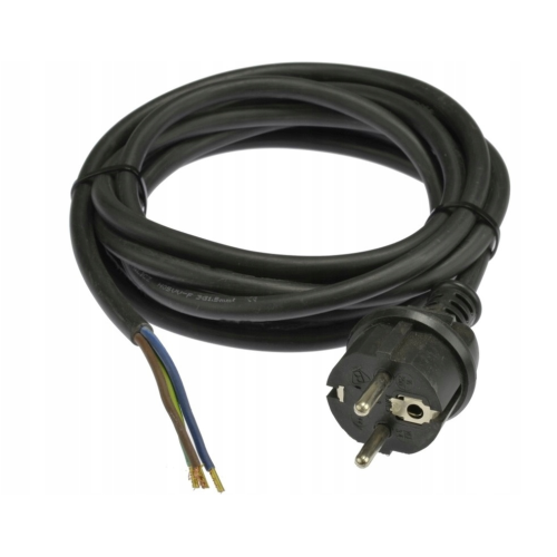 Kabel za reflektore H05RR-F 3x1,5mm 3m sa gumenim utikačem crni D.3507