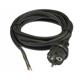 Kabel za reflektore H05RR-F 3x1,5mm 5m sa gumenim utikačem crni D.3508