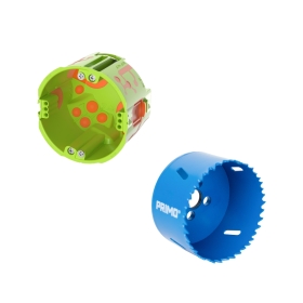 SET kutija za šuplje zidove 62mm i kruna za bušenje 74mm PRIMO P201-01-S