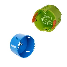 SET kutija za šuplje zidove 62mm i kruna za bušenje 74mm PRIMO P295S