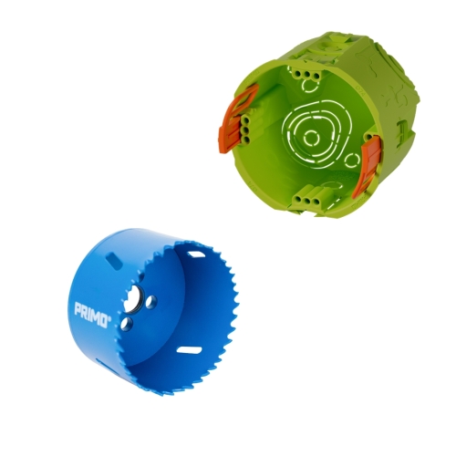 SET kutija za šuplje zidove 62mm i kruna za bušenje 74mm PRIMO P295S