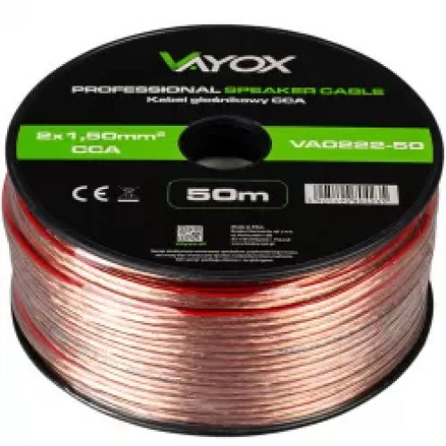 Audio kabel CCA 2x1,50mm 50m VAYOX VA0222-50 Audio kabel CCA 2x1,50mm 50m VAYOX VA0222-50