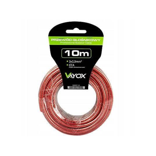 Audio kabel CCA 2x2,50mm 10m VAYOX VA0227-10