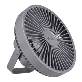 Ventilator stolni 2W s baterijom i svjetiljkom 6xSMD sivi Vayox VA0337G